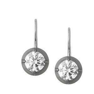 DORSEY LUCIEN WHITE SAPPHIRE LEVERBACK EARRINGS - SILVER